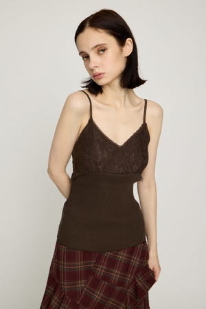 LACE DOCKING CAMI トップス