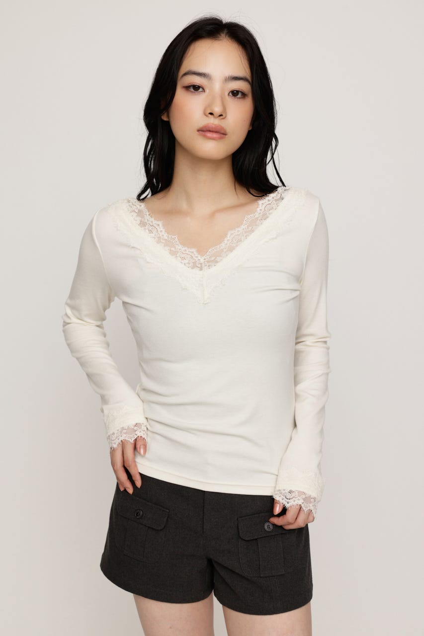 LACE DOCKING トップス IVOY FREE