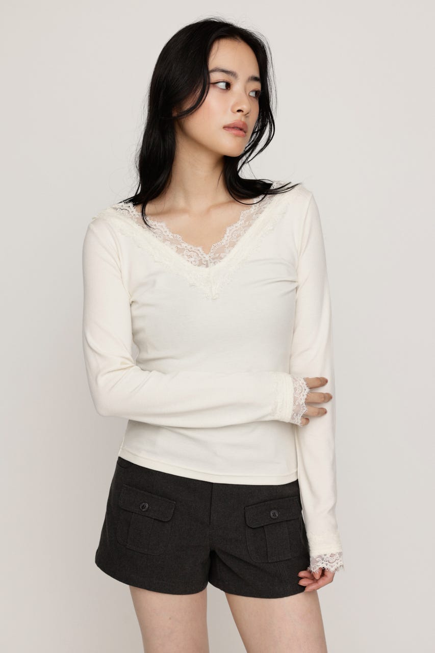 LACE DOCKING トップス IVOY FREE