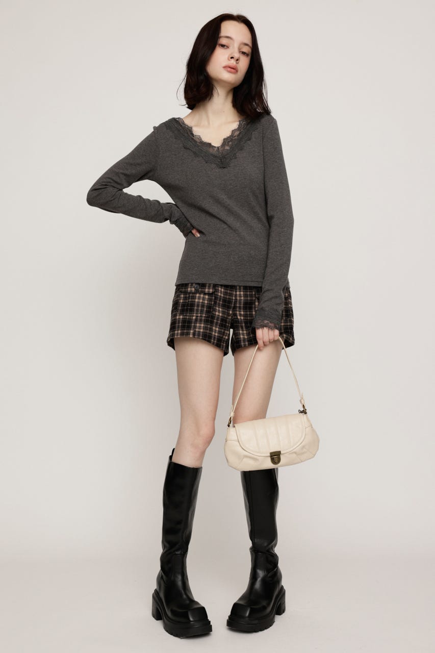 LACE DOCKING トップス T.GRY FREE