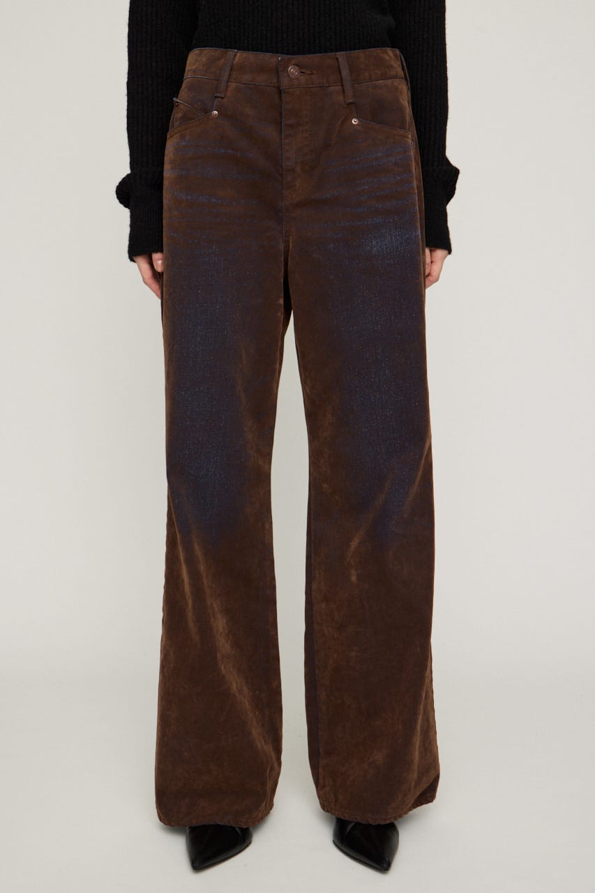 【LIMITED ITEM】L／W FLOCKY WIDE FLARE パンツ M/BRN 1