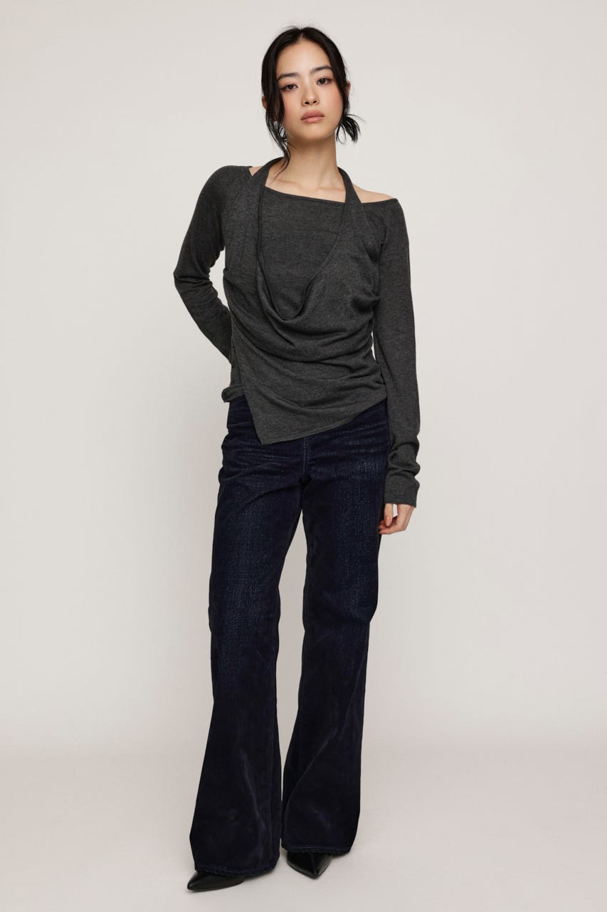 L／W FLOCKY WIDE FLARE パンツ M/NVY 0