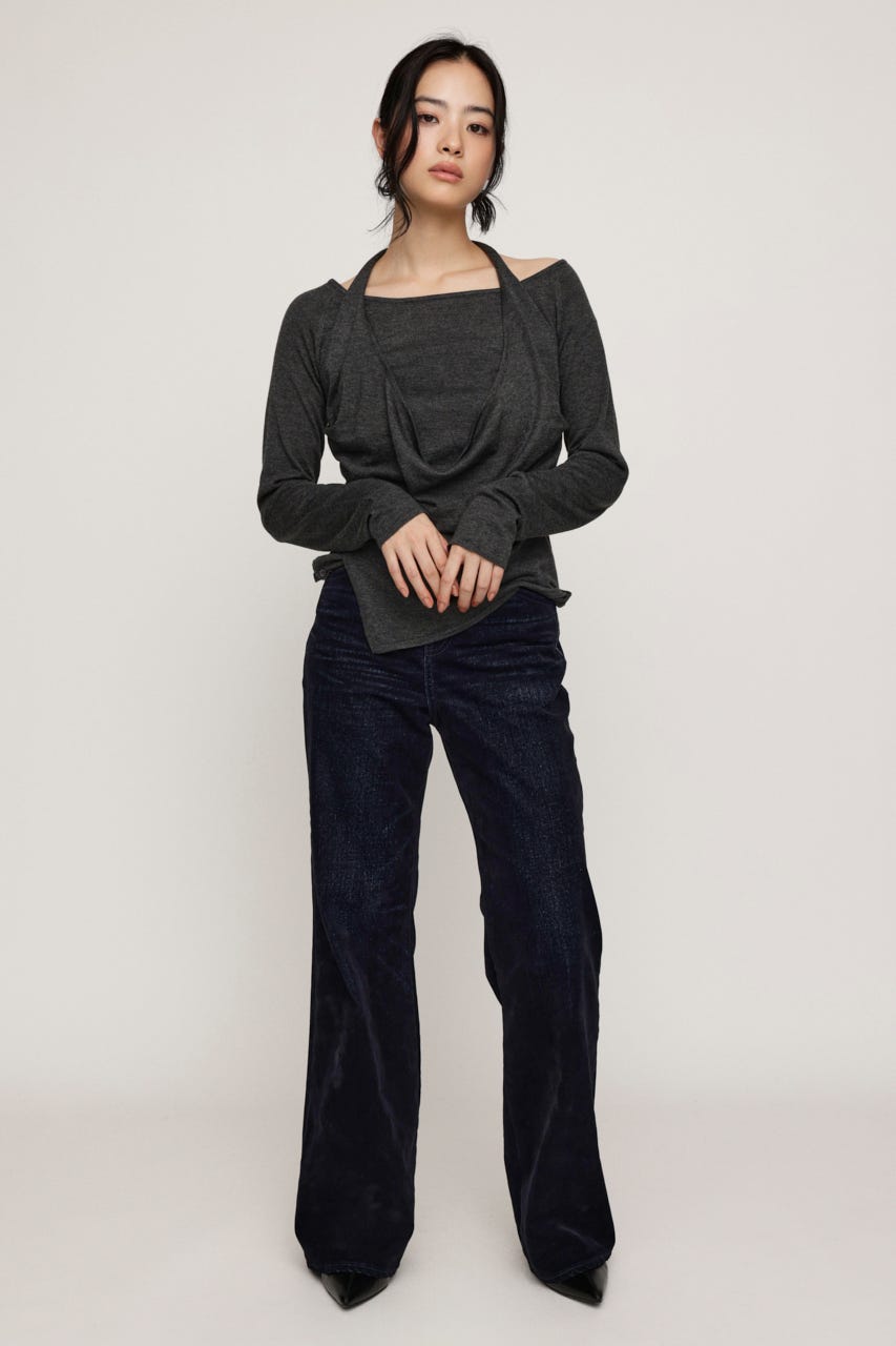 L／W FLOCKY WIDE FLARE パンツ M/NVY 0