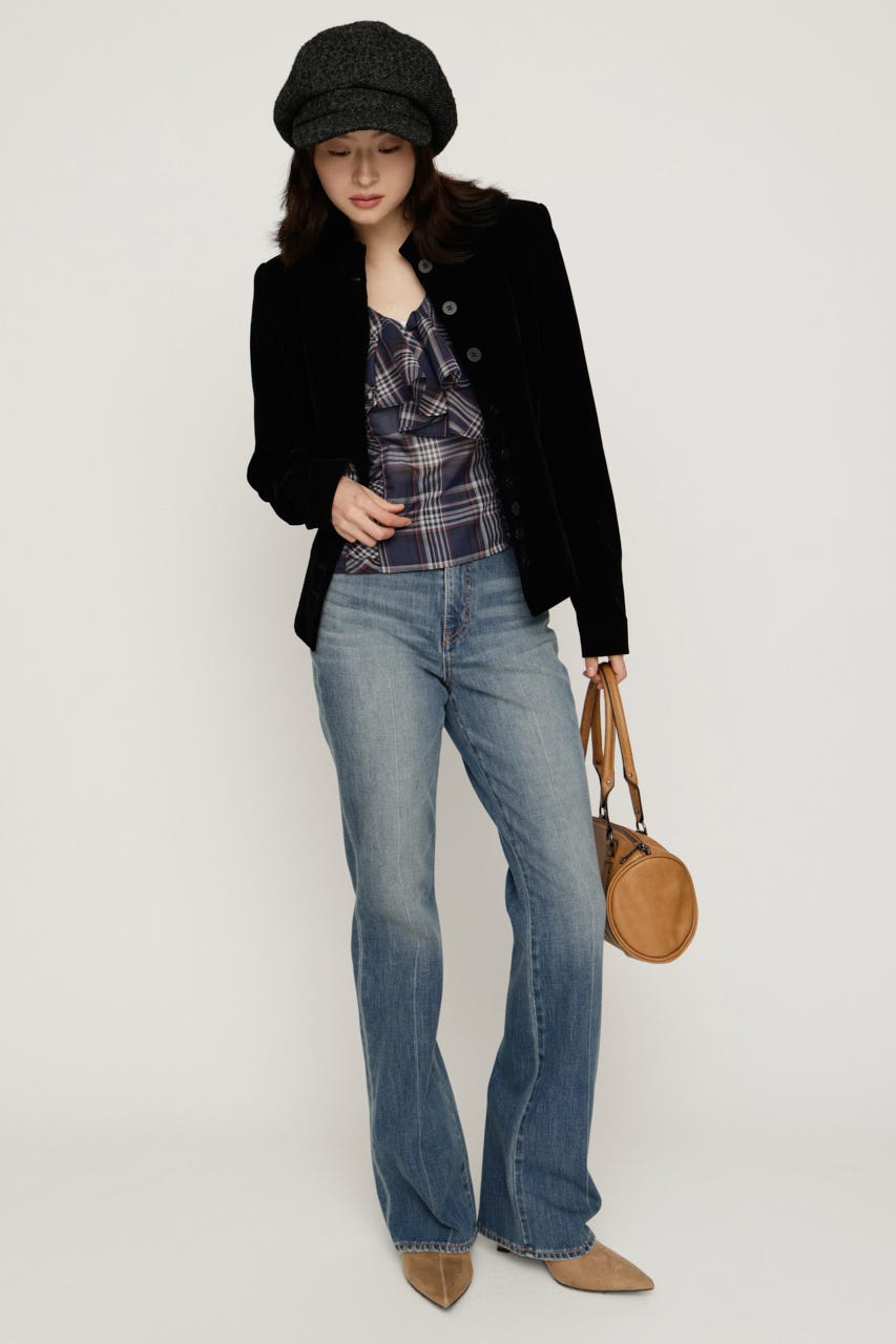 C／P FLAP DESIGN FLARE パンツ BLU 2