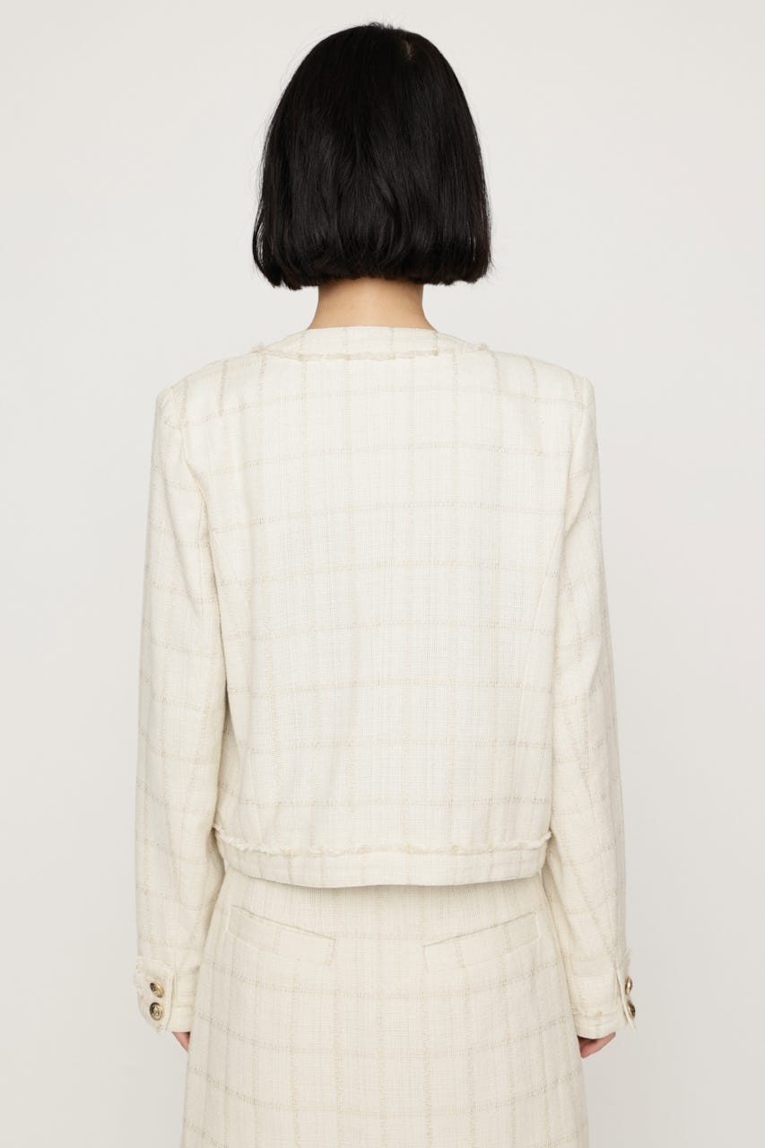 【AW PRE ORDER 第2弾】NO COLLAR TWEED ジャケット IVOY FREE