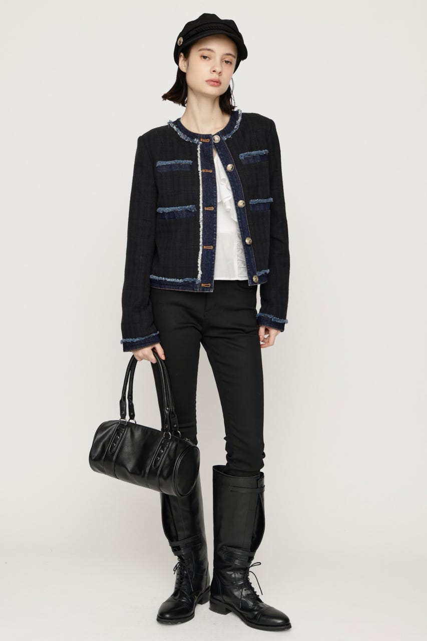【AW PRE ORDER 第2弾】NO COLLAR TWEED ジャケット M/BLK FREE