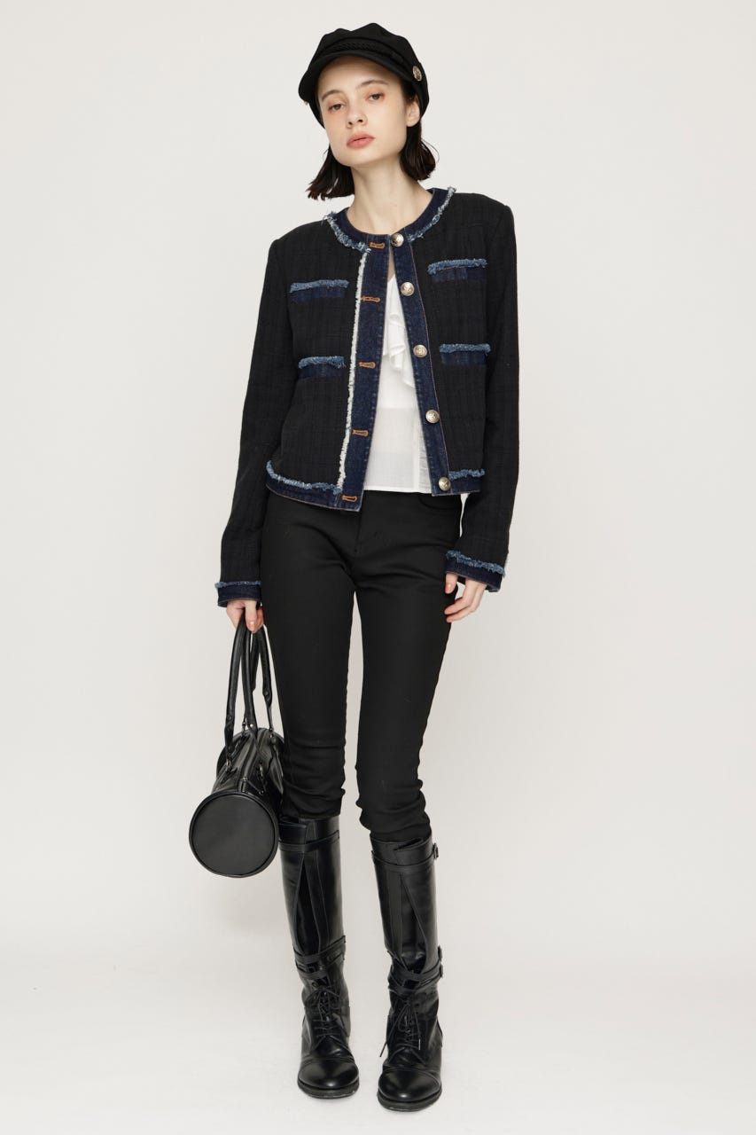 【AW PRE ORDER 第2弾】NO COLLAR TWEED ジャケット M/BLK FREE