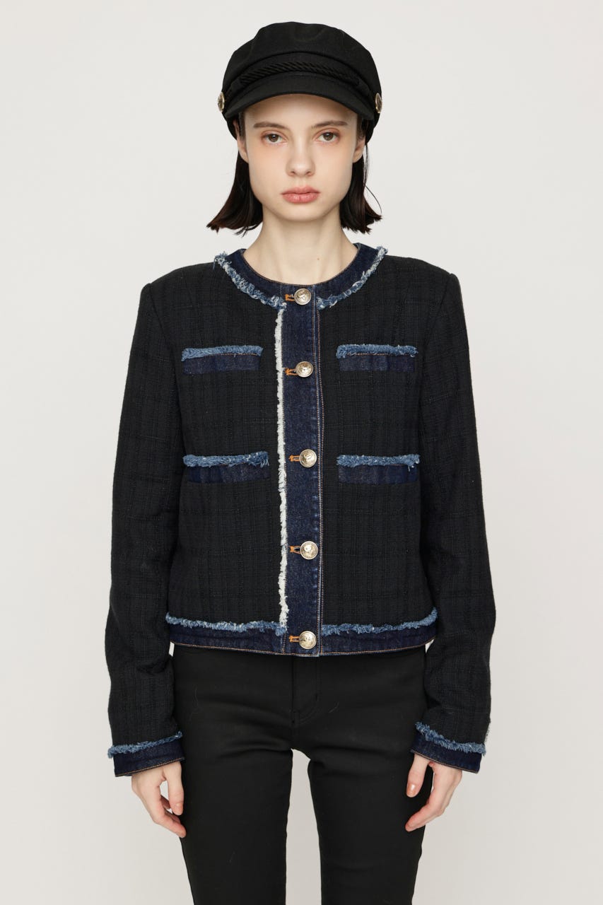 【AW PRE ORDER 第2弾】NO COLLAR TWEED ジャケット M/BLK FREE