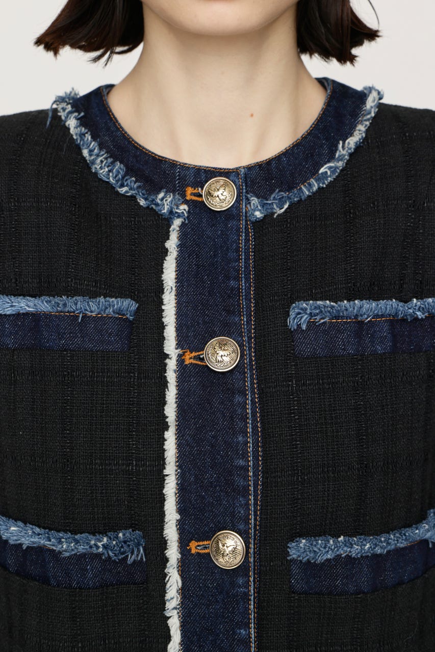 【AW PRE ORDER 第2弾】NO COLLAR TWEED ジャケット M/BLK FREE