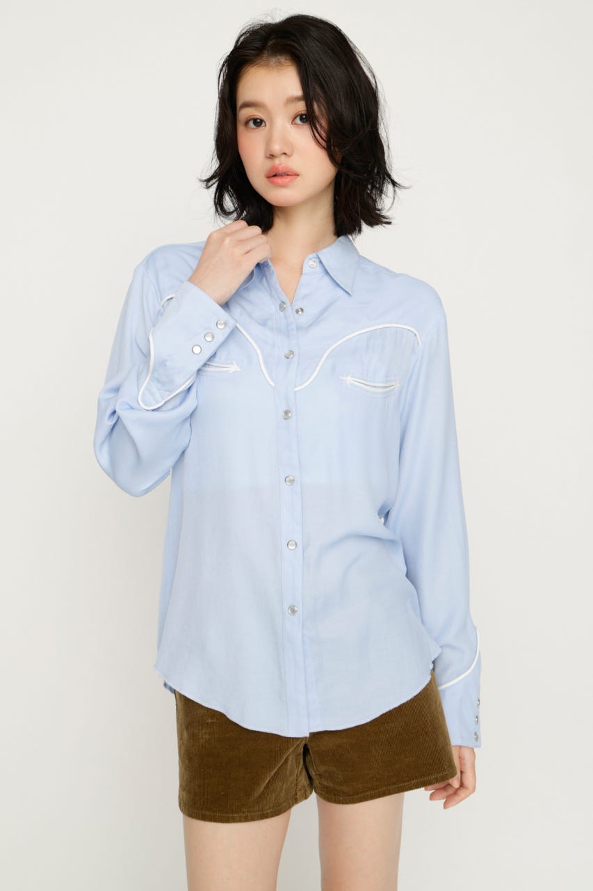 WESTERN シャツ L/BLU FREE