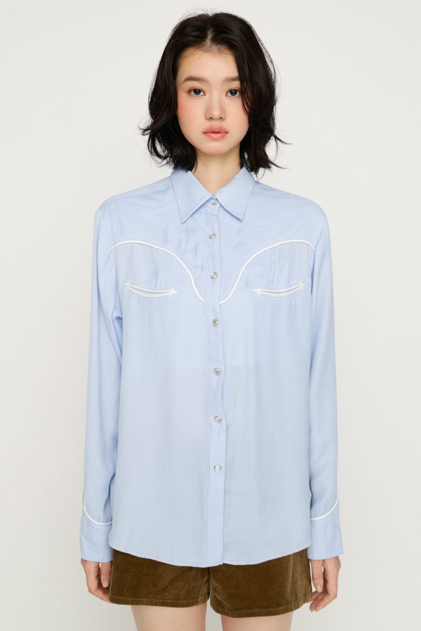 WESTERN シャツ L/BLU FREE