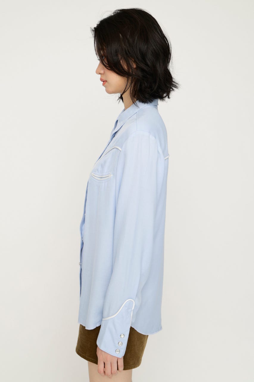 WESTERN シャツ L/BLU FREE