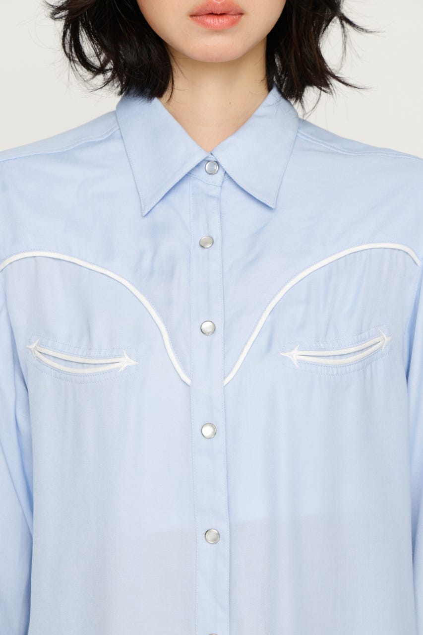 WESTERN シャツ L/BLU FREE