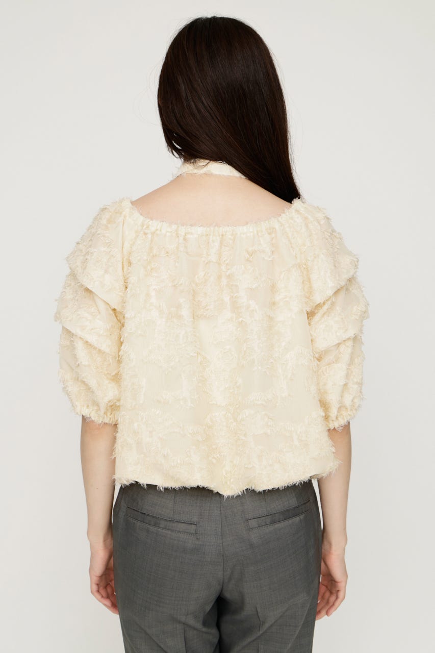 TUCK SLEEVE OFFSHOULDER トップス IVOY FREE