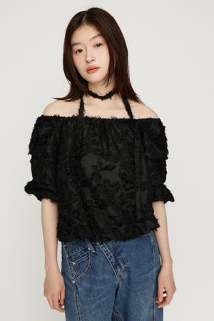 TUCK SLEEVE OFFSHOULDER トップス