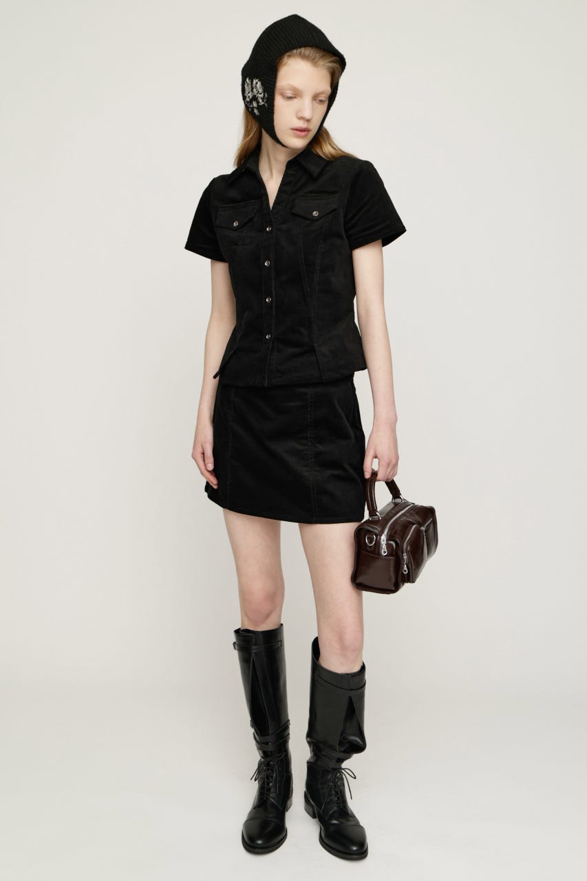 CORDUROY SKIPPER シャツ BLK FREE