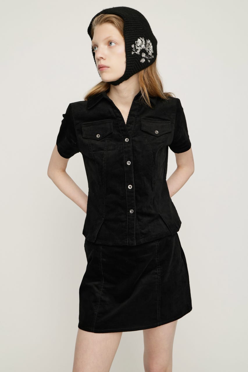 CORDUROY SKIPPER シャツ BLK FREE