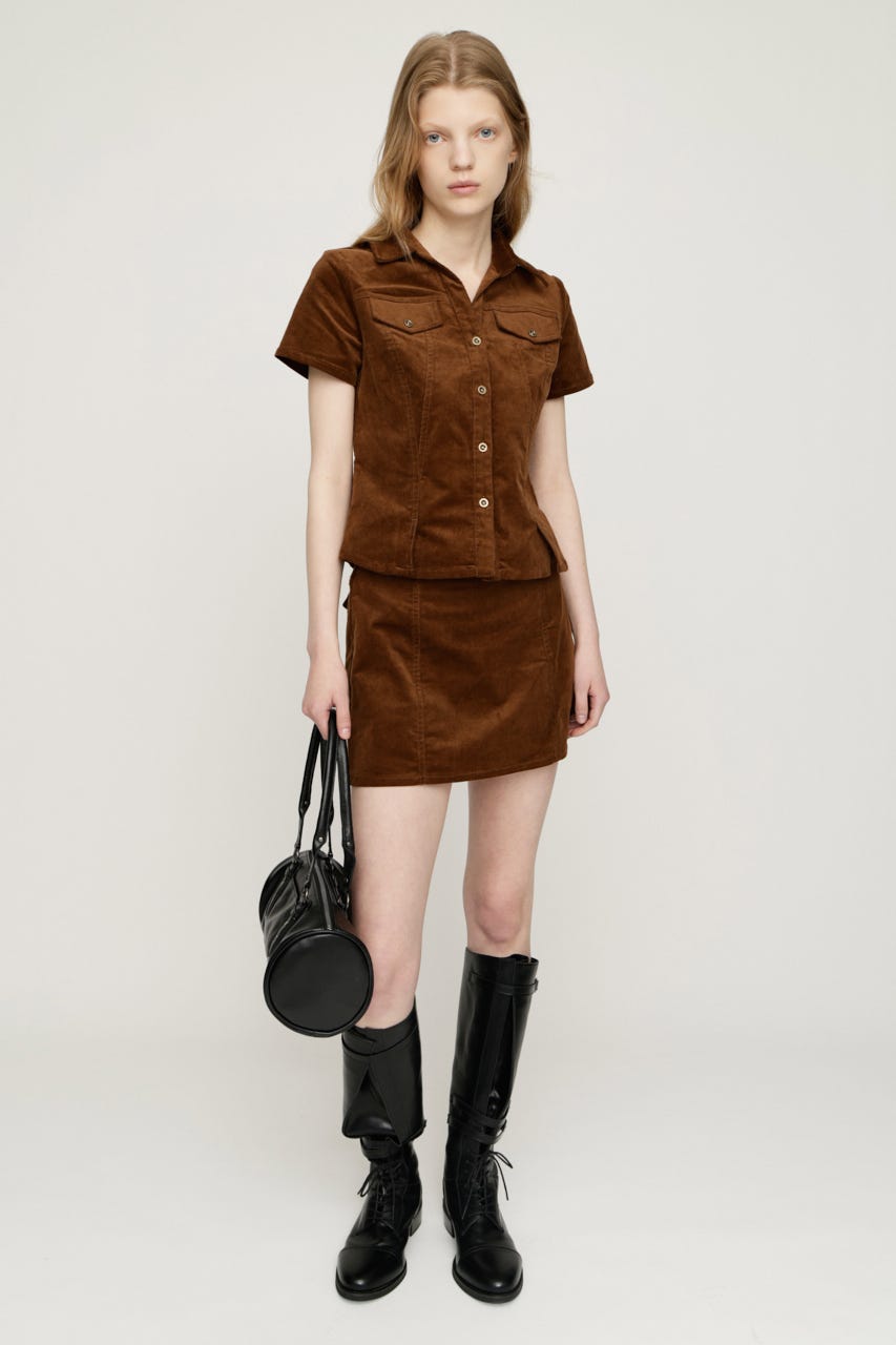 CORDUROY SKIPPER シャツ BRN FREE