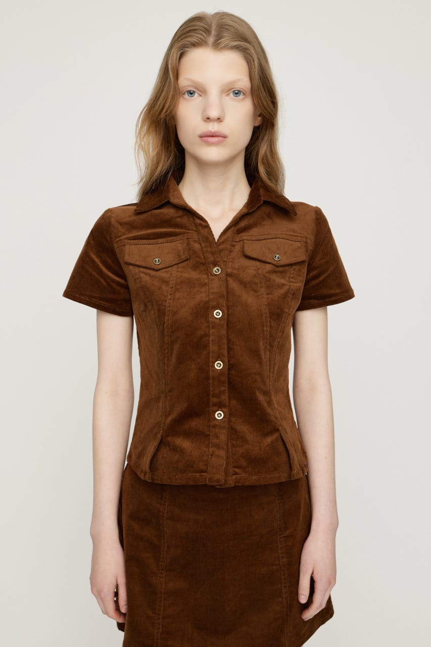 CORDUROY SKIPPER シャツ BRN FREE