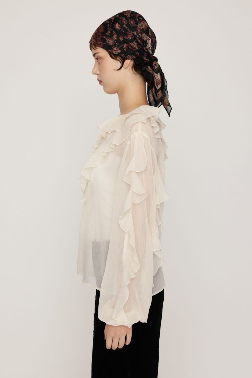 RIBBON FRILL ブラウス IVOY FREE