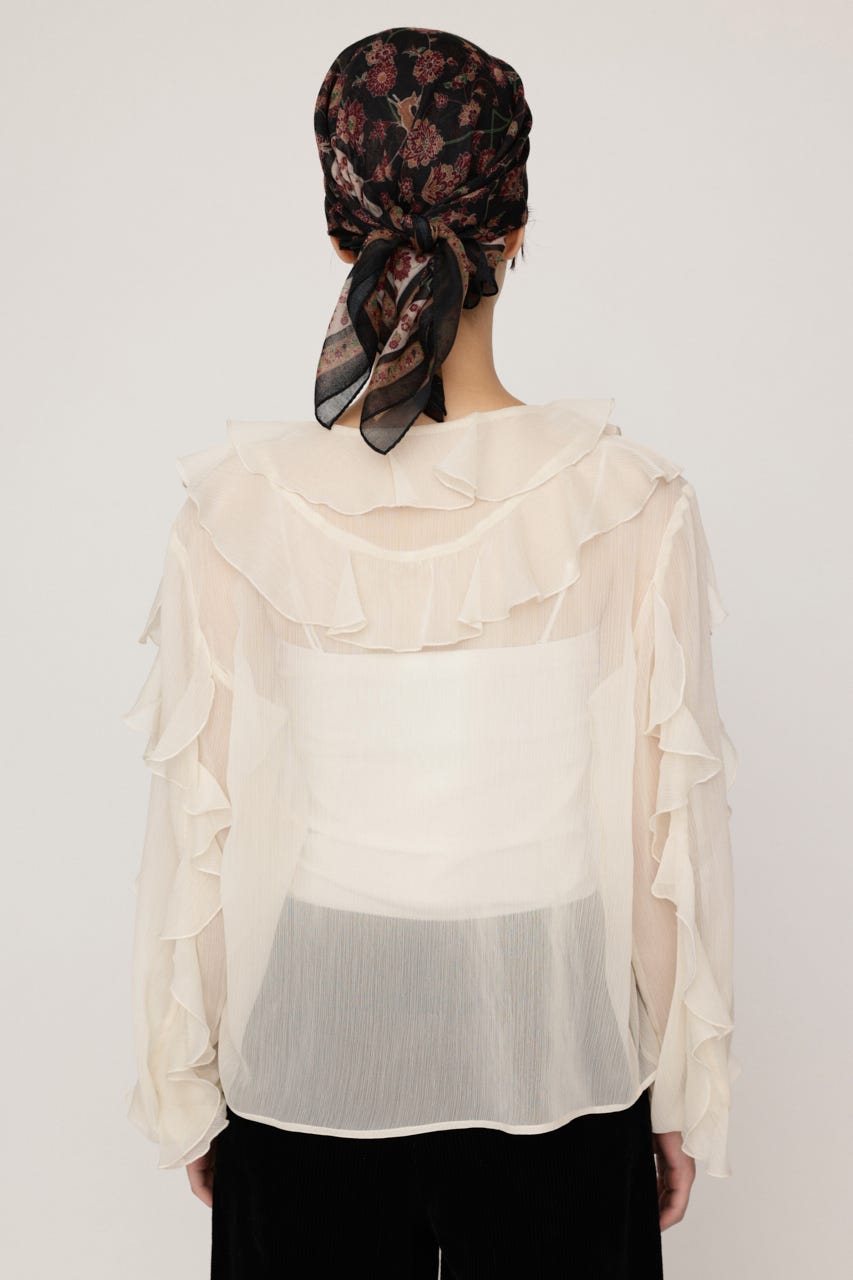 RIBBON FRILL ブラウス IVOY FREE