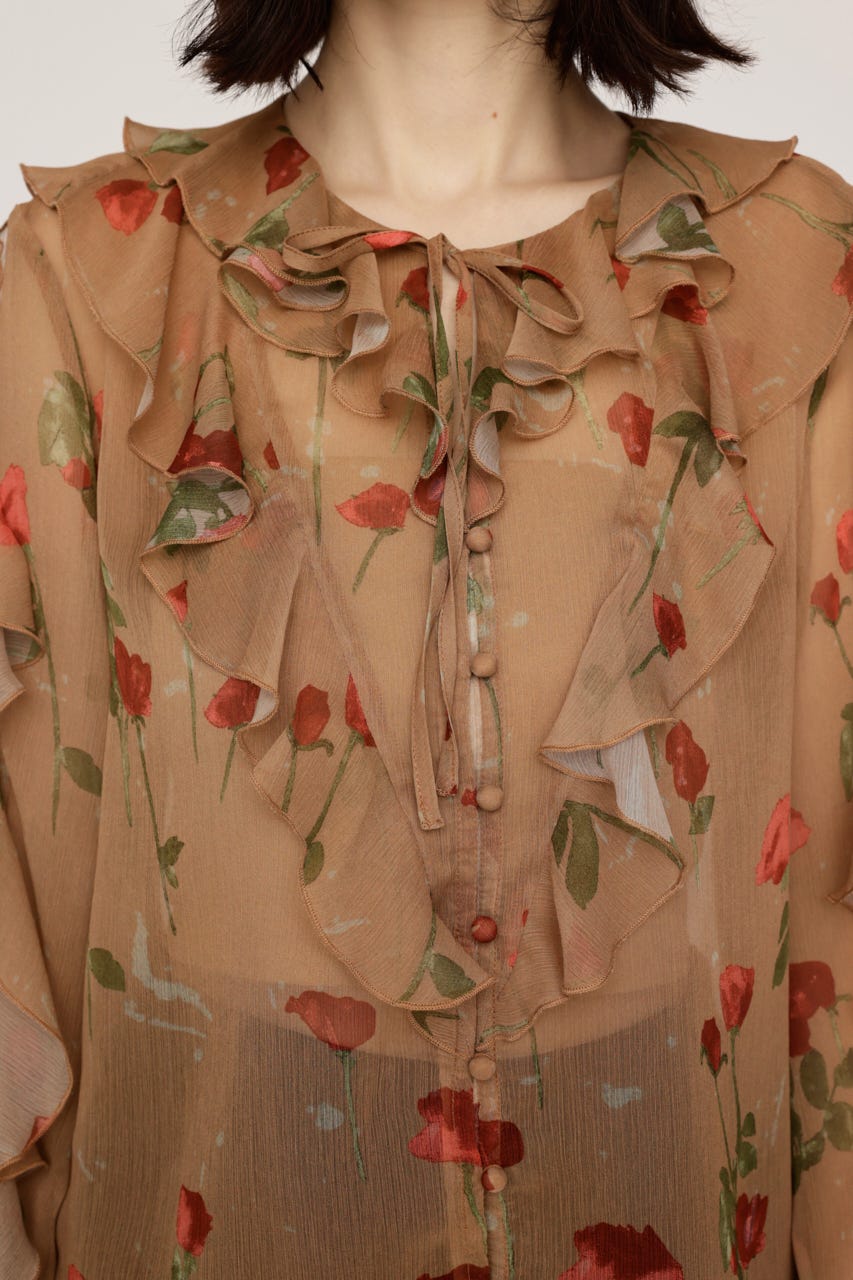 RIBBON FRILL ブラウス Multi_1 FREE