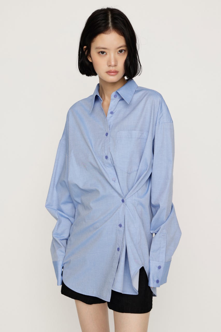 2WAY ASYMMETRY シャツ BLU FREE