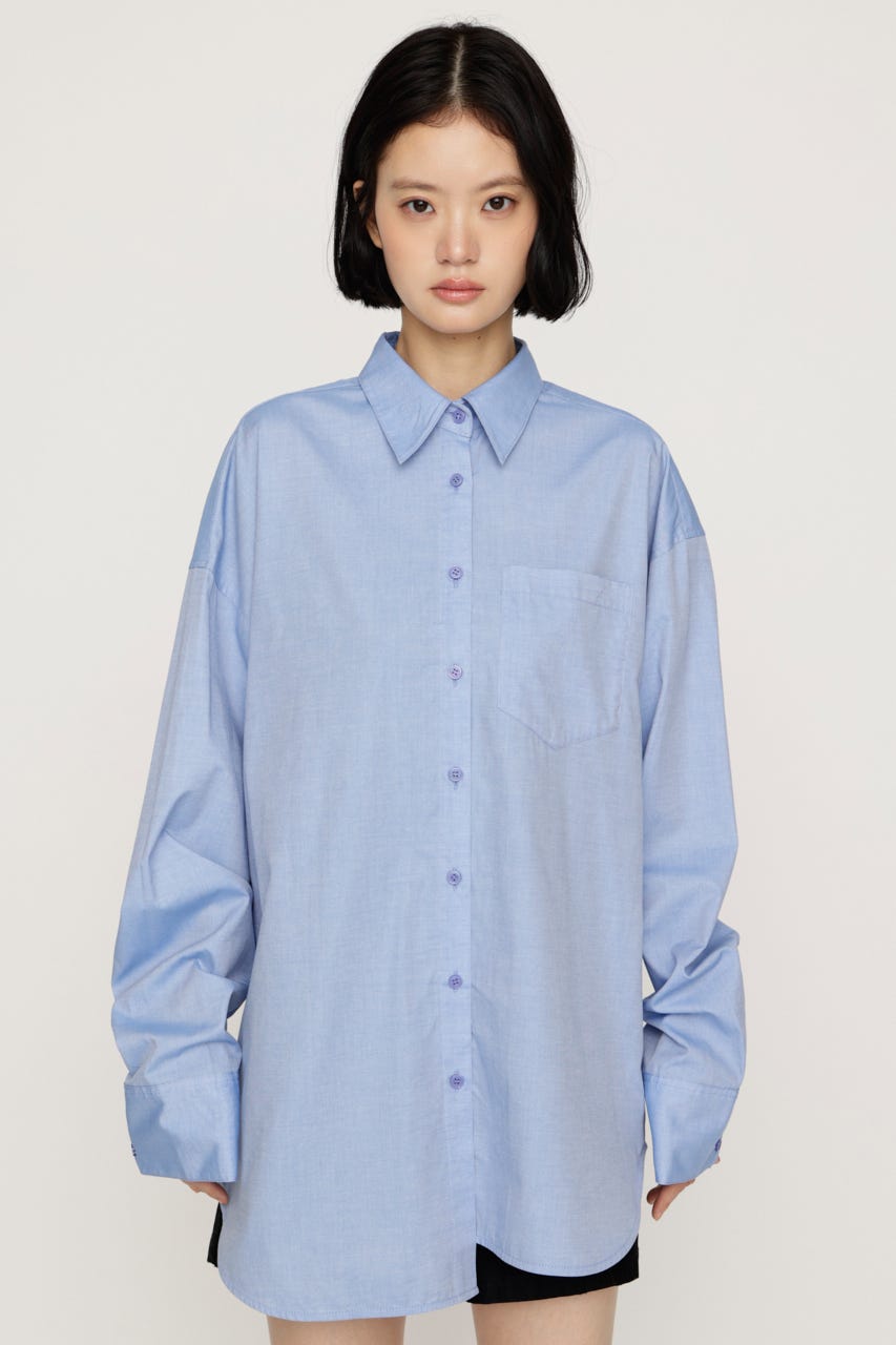 2WAY ASYMMETRY シャツ BLU FREE