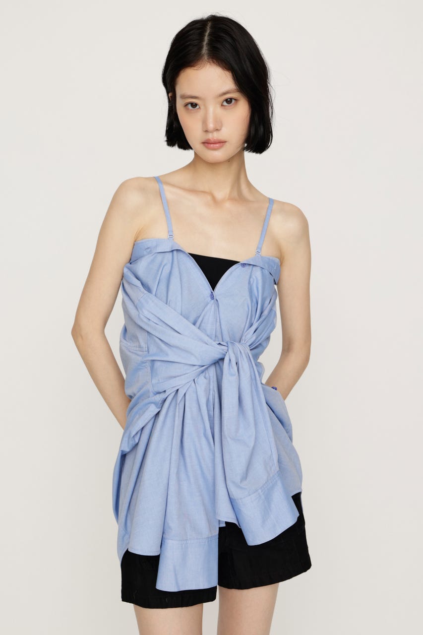 2WAY ASYMMETRY シャツ BLU FREE