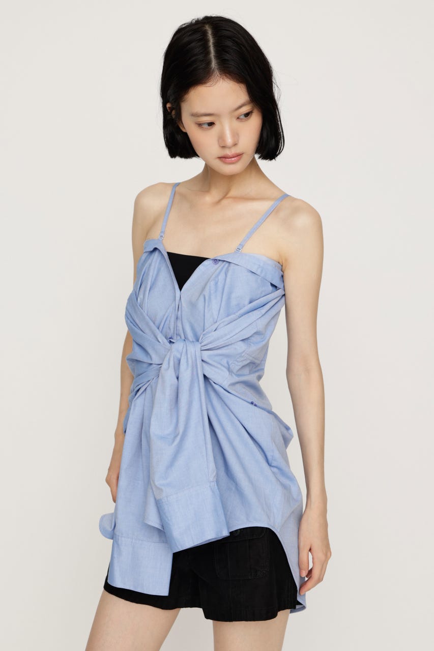 2WAY ASYMMETRY シャツ BLU FREE
