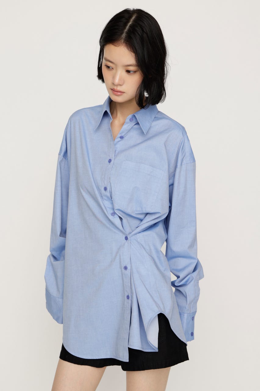 2WAY ASYMMETRY シャツ BLU FREE