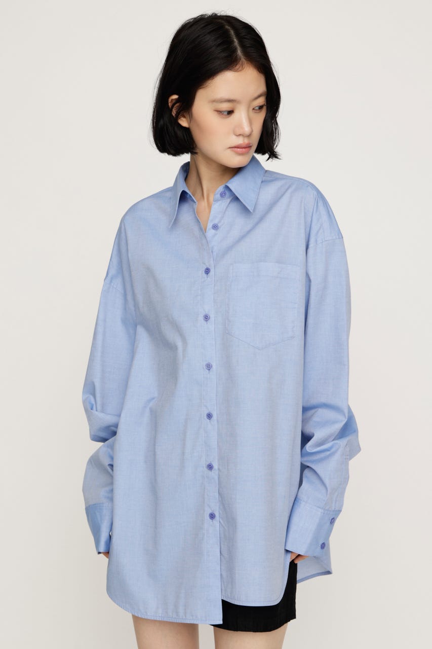 2WAY ASYMMETRY シャツ BLU FREE