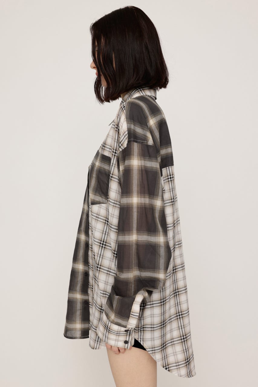 2WAY ASYMMETRY シャツ M/BEG FREE