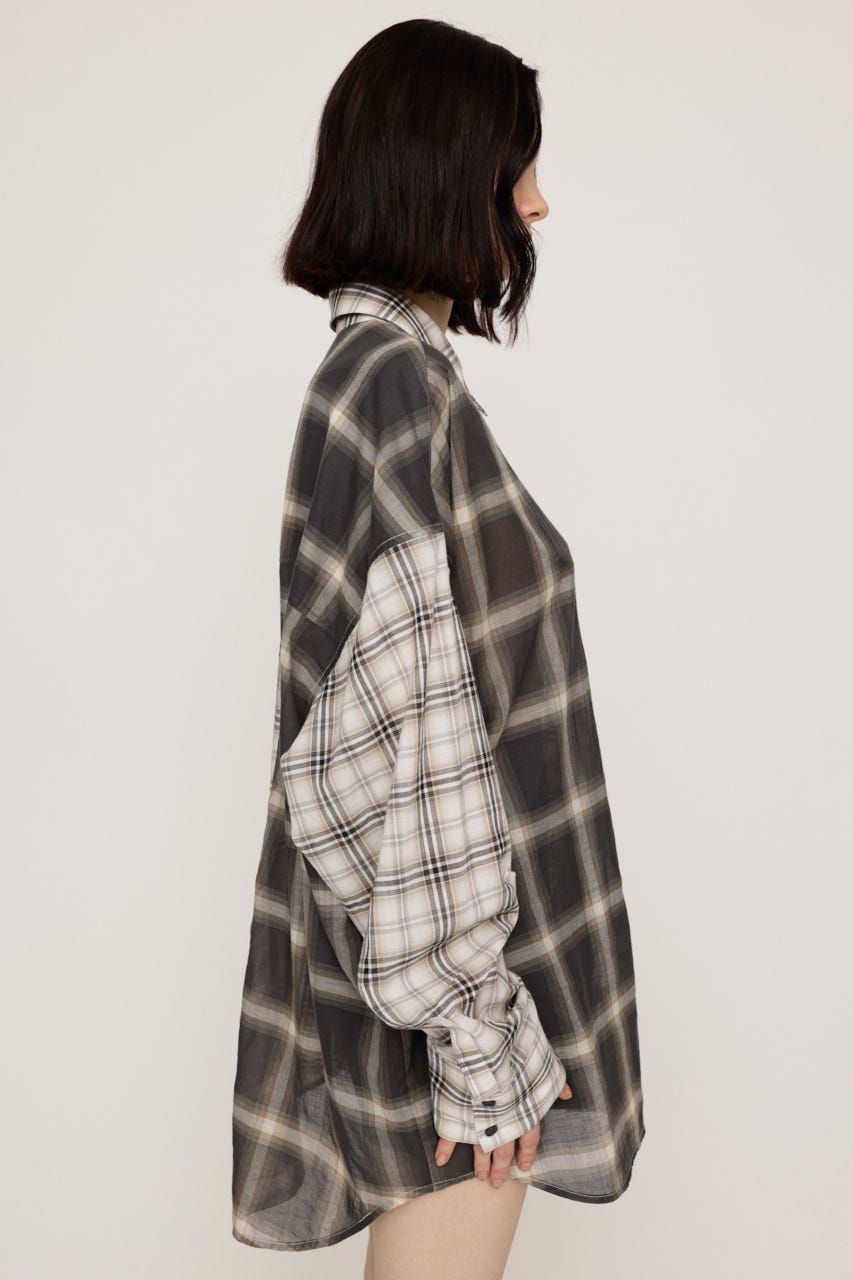 2WAY ASYMMETRY シャツ M/BEG FREE