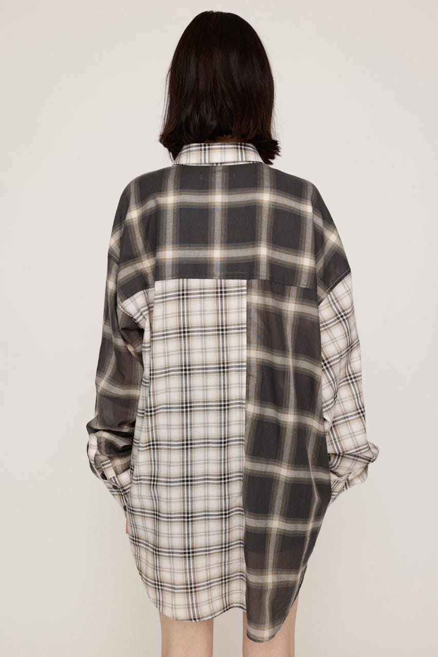 2WAY ASYMMETRY シャツ M/BEG FREE