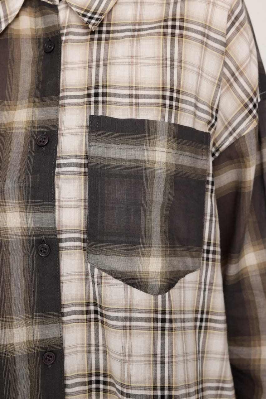 2WAY ASYMMETRY シャツ M/BEG FREE