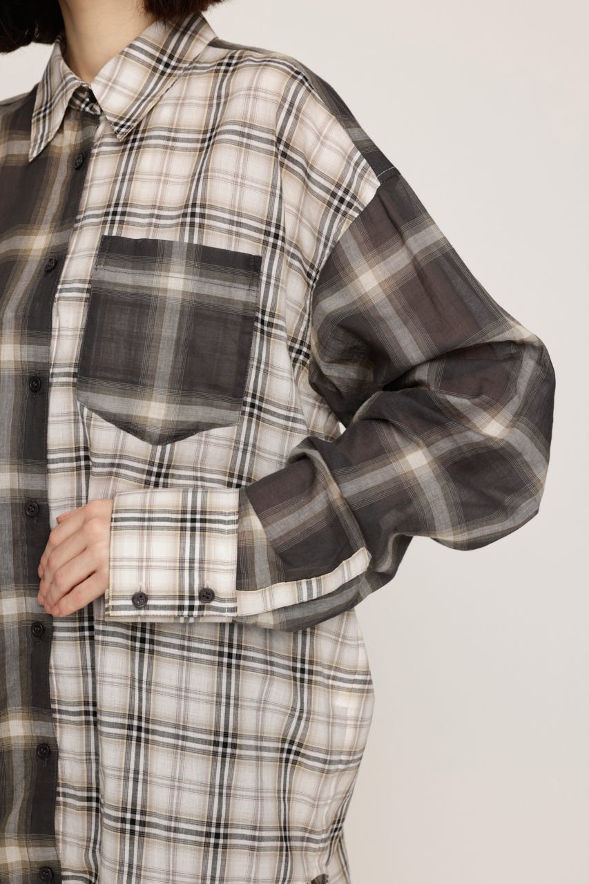 2WAY ASYMMETRY シャツ M/BEG FREE