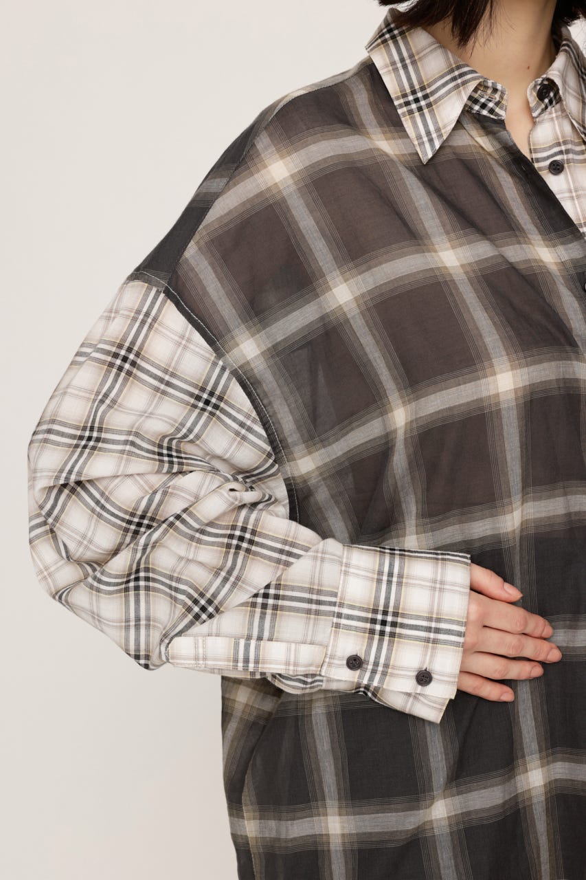 2WAY ASYMMETRY シャツ M/BEG FREE