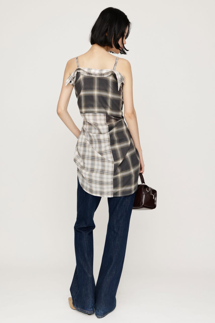 2WAY ASYMMETRY シャツ M/BEG FREE
