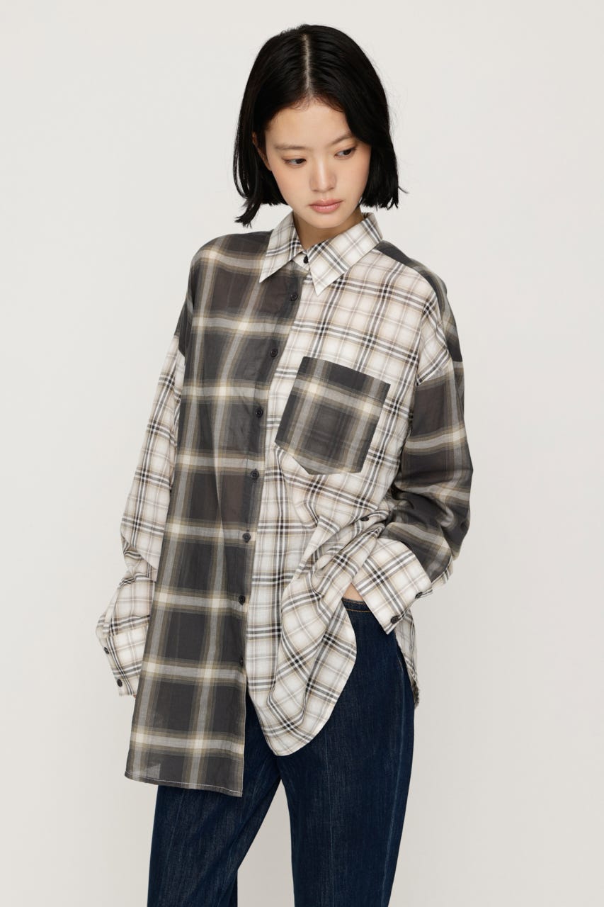 2WAY ASYMMETRY シャツ M/BEG FREE