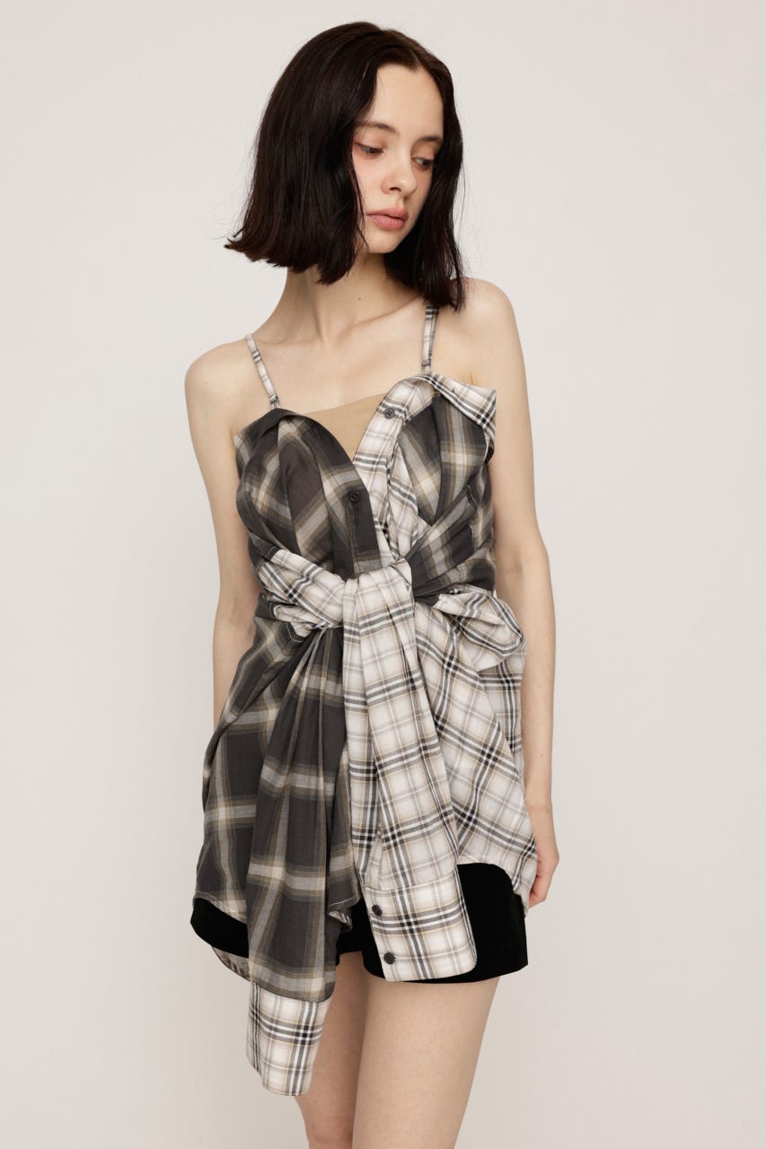 2WAY ASYMMETRY シャツ M/BEG FREE