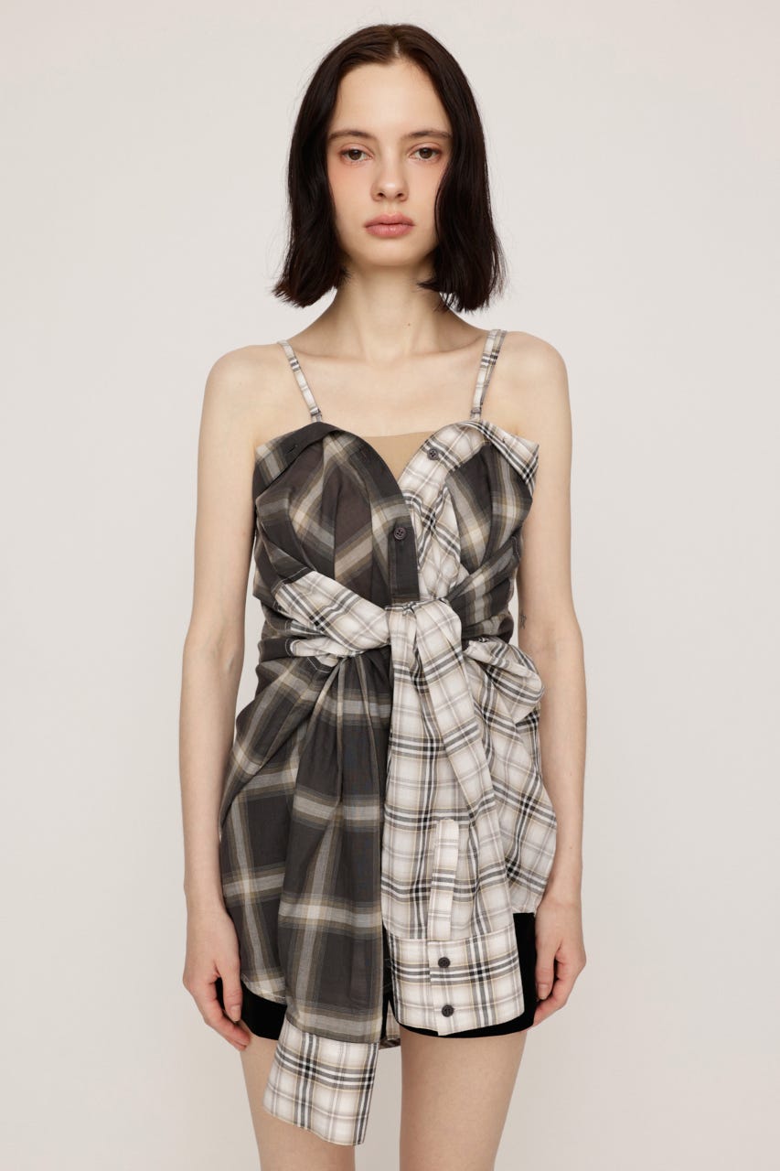 2WAY ASYMMETRY シャツ M/BEG FREE