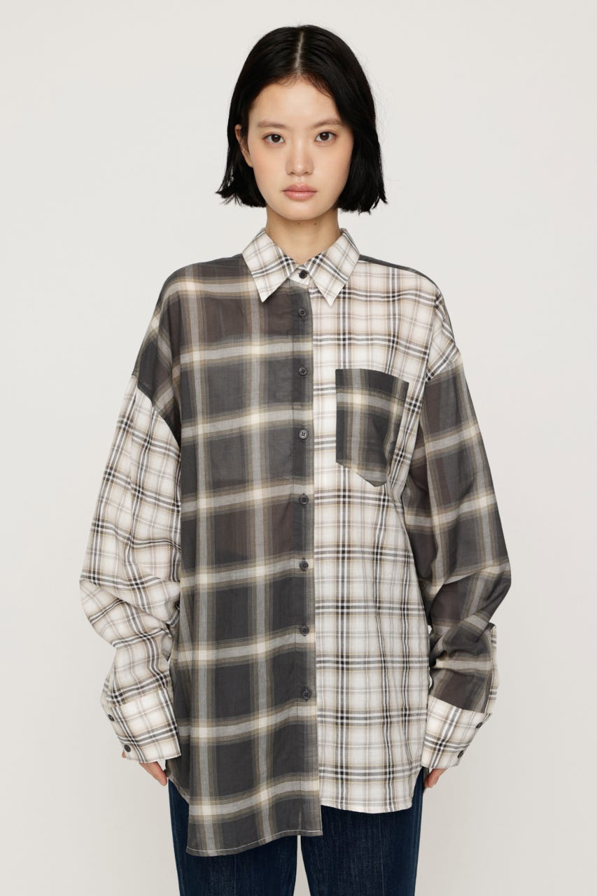 2WAY ASYMMETRY シャツ M/BEG FREE