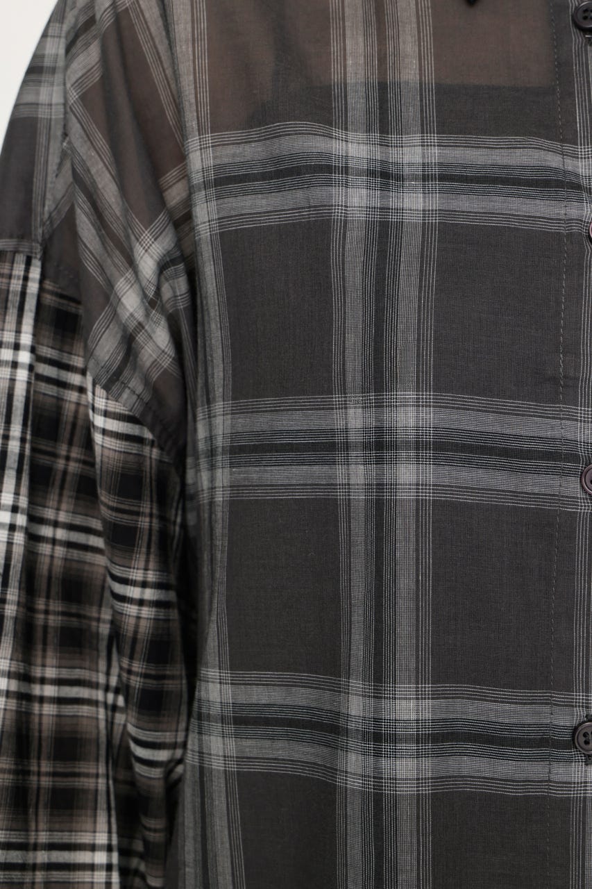 2WAY ASYMMETRY シャツ M/BLK FREE