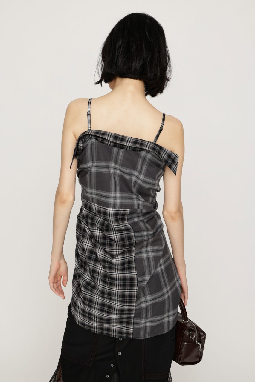 2WAY ASYMMETRY シャツ M/BLK FREE