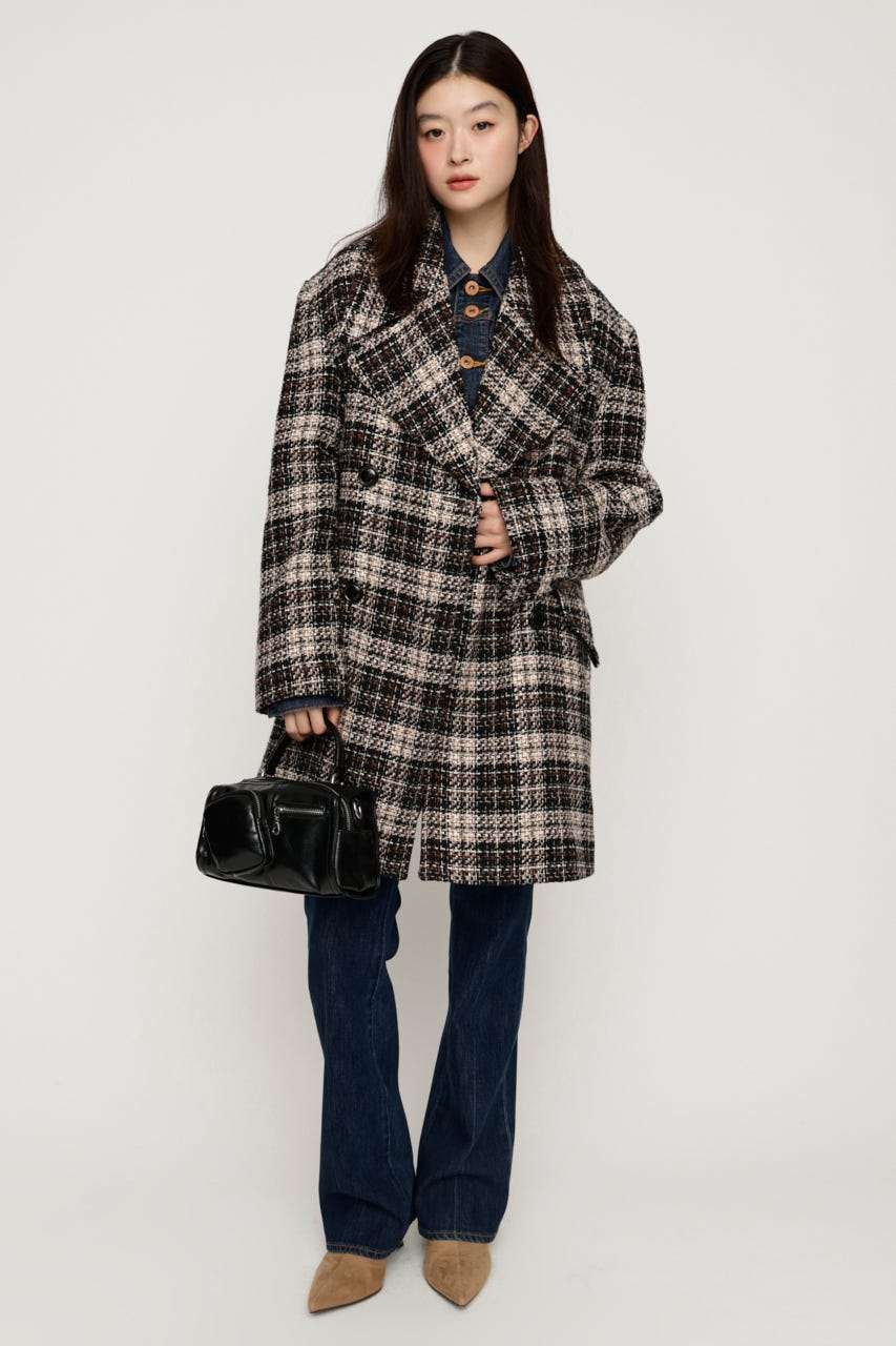 BIG COLLAR DOUBLE MIDI コート Multi_1 FREE