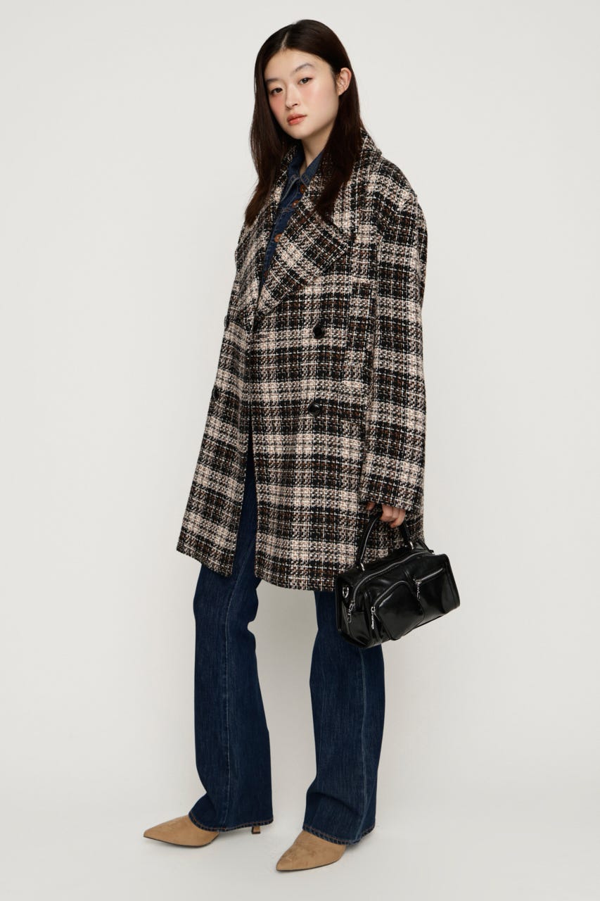 BIG COLLAR DOUBLE MIDI コート Multi_1 FREE
