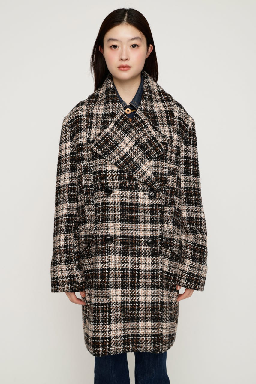 BIG COLLAR DOUBLE MIDI コート Multi_1 FREE
