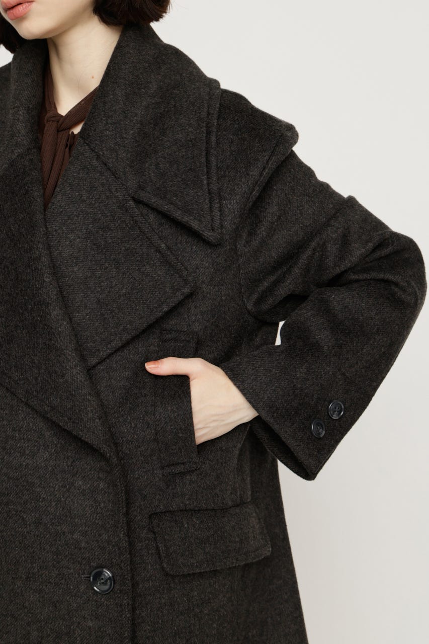 BIG COLLAR DOUBLE MIDI コート T.GRY FREE