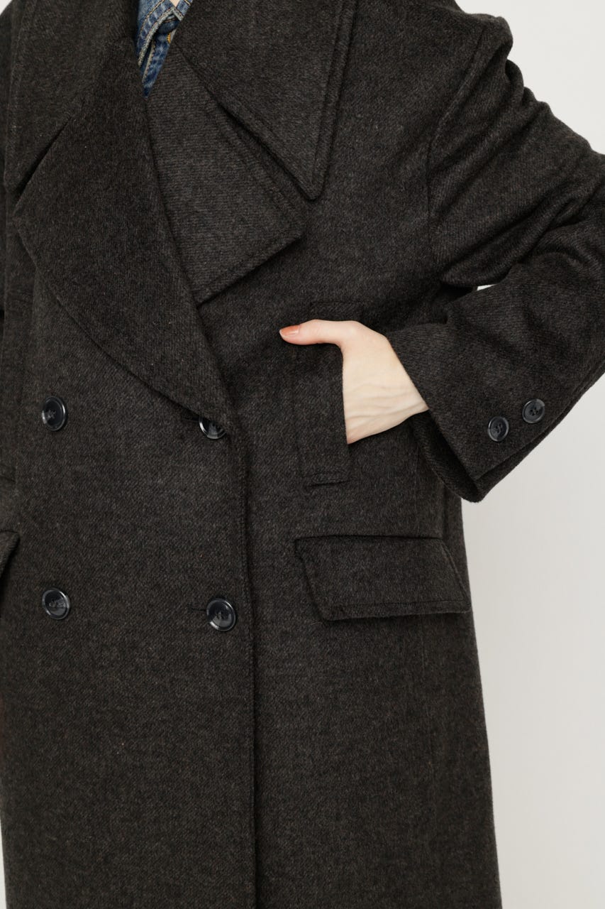 BIG COLLAR DOUBLE LONG コート T.GRY FREE